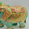 Green Aventurine Painted Elephant Statue