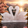 Rose Quartz Swan Pair