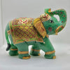 Green Aventurine Painted Elephant Statue